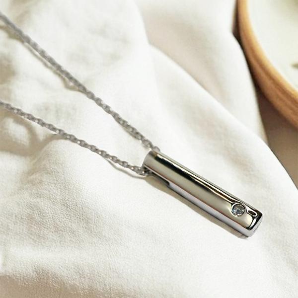 [遺骨ペンダント・樹脂タイプ完全防水] LP01-P (プラチナ900×誕生石) メンズ・ユニセック...