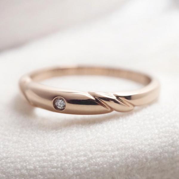 メモリアルリングLSR021 【完全防水樹脂埋封ジュエリー】 手元供養 指輪 K18PG　ピンクゴー...