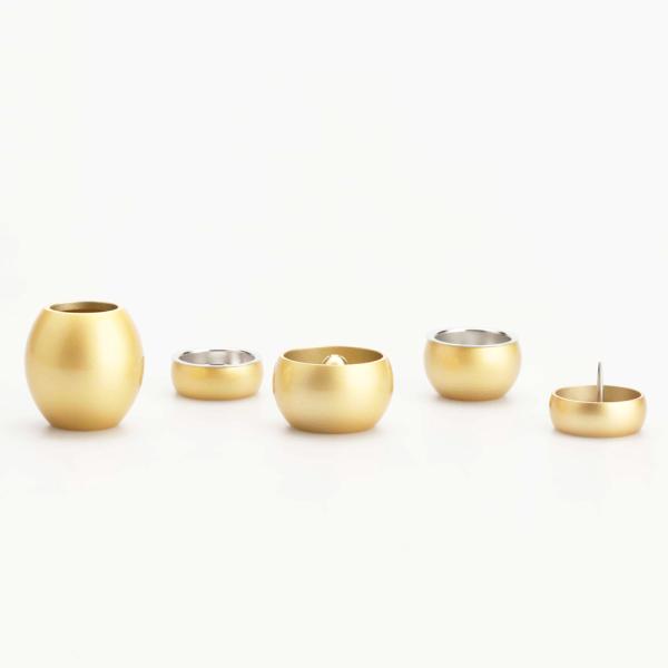 コンパクトな仏具 ５具足　ミニまる５点セット　カラー：ゴールド