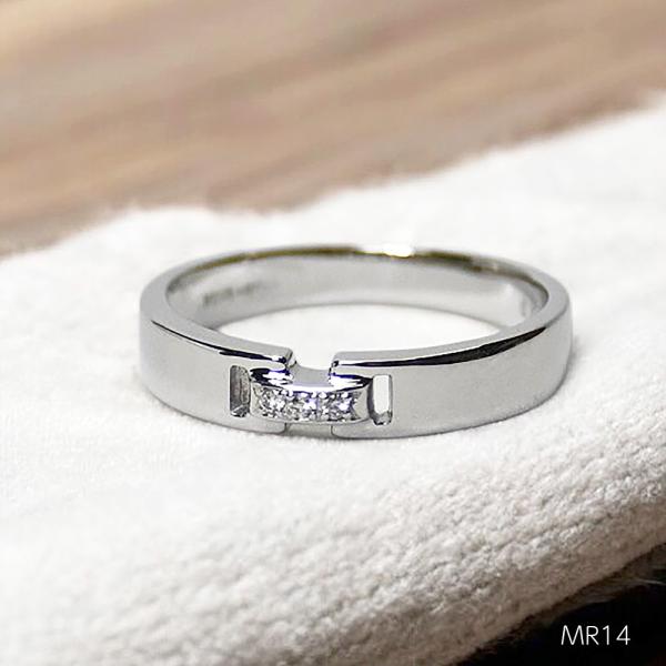 【MR14/K10WG】メモリアルリングMR14 地金：10Kホワイトゴールド ダイヤモンド 〜遺骨...