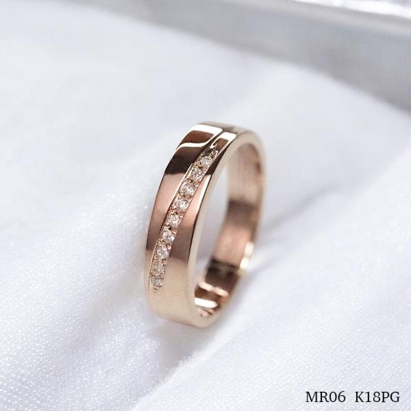 【MR06/ピンクゴールド】メモリアルリングMR06 地金：K10PG or K18PG ダイヤモン...