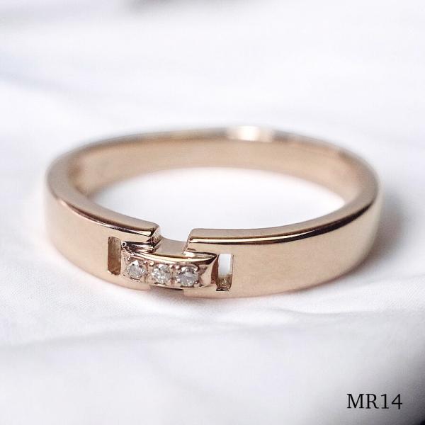 【MR14/ピンクゴールド】メモリアルリングMR14 地金：K10PG or K18PG　ダイヤモン...