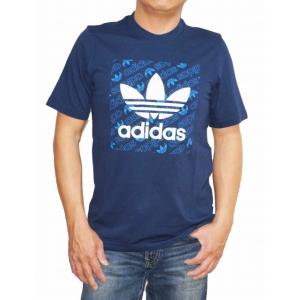 アディダス adidas オリジナルス 半袖Tシャツ  紺 ロゴ メンズ ED7044 ネイビー 夏物｜memosia