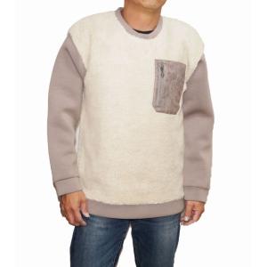 ニコル rhenium HIDEAWAYS ボアトレーナー ベージュ メンズ  シェルパ 1565-...