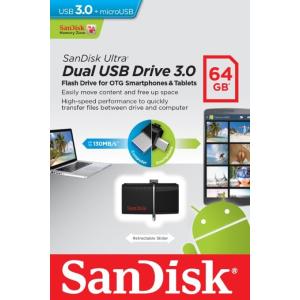 USBメモリ 64GB サンディスク Ultra Dual USB USB3.0 microUSB SDDD2-064G 海外パッケージ品