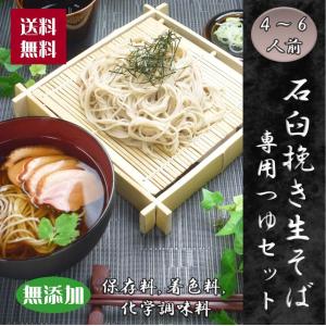 そば 送料無料 蕎麦 生そば 石臼挽き そばつゆセット 保存料無添加 4袋