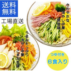 冷やし中華　お試し　1000円　ぽっきり　冷麺　醤油味　ごまだれ味　詰め合わせ　6人前　常温保存