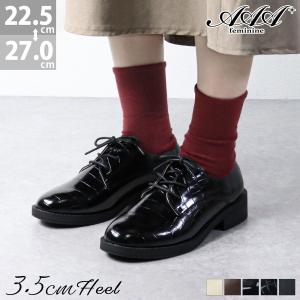 オックスフォードシューズ レディース 革靴 ヒール 3.5cm 大きいサイズ メンズ 合皮 エナメル 22.5-27cm No.3570 AAA+｜mens-sanei