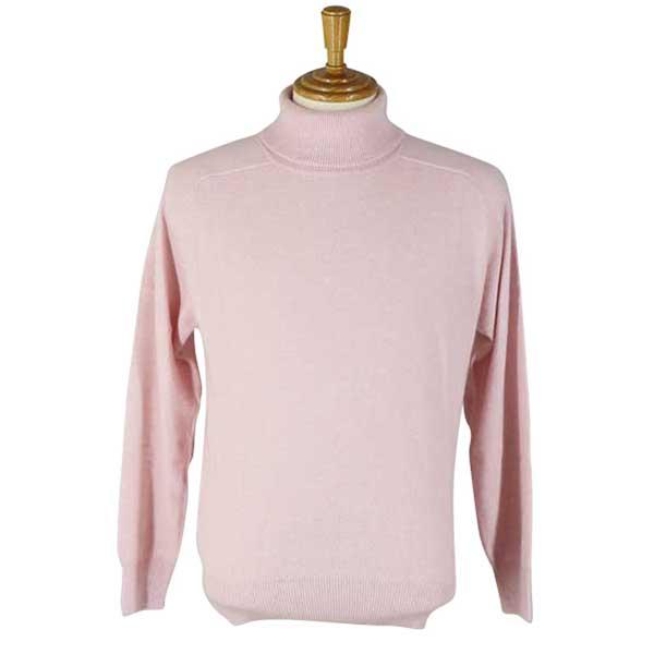 ファッズ カシミヤ１００％ タートルネックセーター 淡いピンク