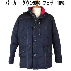 秋冬 パジェロ ダウンジャケット/コート/パーカー 胸ワッペン/肩切替