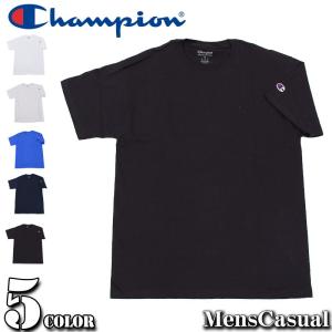 Champion チャンピオン 半袖 Tシャツ 無地 クルーネック ブランドロゴ ワンポイント ワイドシルエット ベーシック USAサイズ 男女兼用 ユニセックス｜menscasual