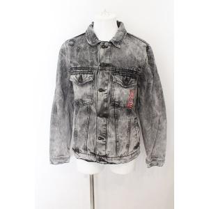 ZARA / ペインティングデザインデニムジャケット　Gジャン EU M グレー O-24-06-1...