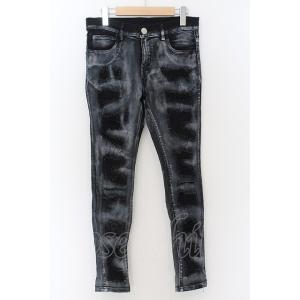 ALTER VENOMV / シルバーコーティングダメージスキニーデニムパンツ M シルバーｘブラッ...