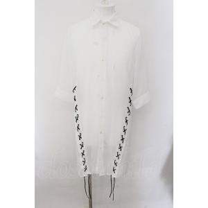 CIVARIZE / Cunningレース切り替えロングシャツ 44 ホワイト T-25-10 
