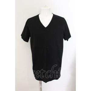 NO ID. / CパールヴァティシルケットスムースVネックTシャツ 2 ブラック O-24-10-...