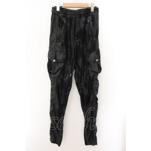 14th Addiction / クラックコーティングサルエルカーゴパンツ 2 ブラック O-24-...
