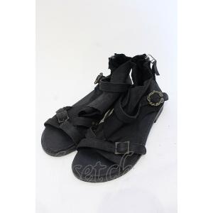14th Addiction / スネークバックルラップサンダル 27cm ブラック O-25-05...