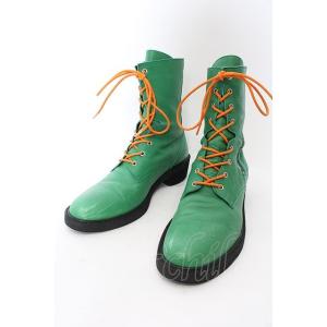 NO ID. / 8ホールレースアップブーツ 40 グリーンｘオレンジ O-24-11-22-062...