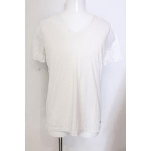NO ID. / コットンリヨセルスムースVネックTシャツ 1 ブラックｘホワイト O-25-04-...