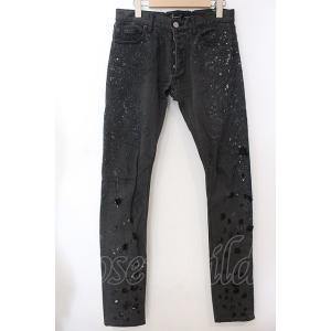 KMRii / Discharged Twill Stretch SKINNY パンツ 0 ブラック O-25-04
