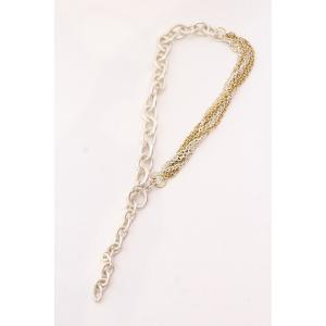 NO ID. / アシンメトリーチェーン3WAYネックレス  シルバーｘゴールド O-25-03-1...