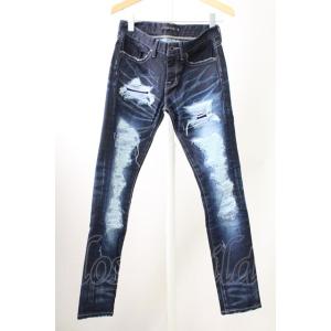 CIVARIZE / スパンコールリメイク加工スキニーデニムパンツ 42 インディゴｘパープル T-...
