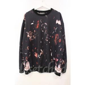 NO ID. BLACK / シャドウフラワーBIGプルオーバー 2 ブラックｘレッド T-25-1...