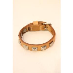 Moonage Devilment / カウレザースタッズブレスレット  ベージュ O-25-12-...