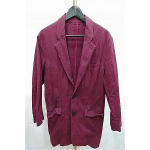 NO ID. ジャケット.Cストレッチクレープノッチドラペル2B7分袖JKT /ワイン/2 S-21...