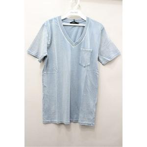 【SALE】Roshell Tシャツ.胸ポケットインディゴ /ブリーチ/M O-22-04-26-0...
