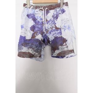 NO ID. パンツ.ＷＩＮＧプリントスイムショーツ /ブルー/1 O-22-08-19-071-N...