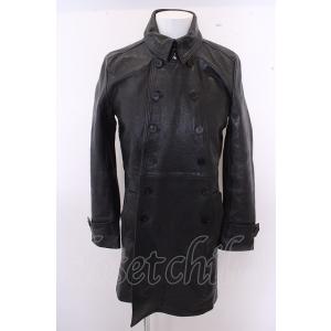 NO ID. コート.ラムレザーWブレスト /ブラック/2 O-23-01-22-002-NO-ou...