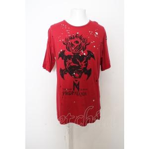 【SALE】Moonage Devilment(清春) Tシャツ.× PROPA9ANDA RAD MAD HEARTS CRASH /レッド/44 O-23-05-24-002-Mo-ts-YM-ZT48｜mensclosetchild