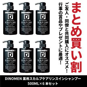 シャンプー メンズ スカルプケア DiNOMEN 薬用 スカルプケア リンスイン 500ML 6本セット 抜毛 薄毛 予防 育毛 医薬部外品 ノンシリコン 共同購入 父の日