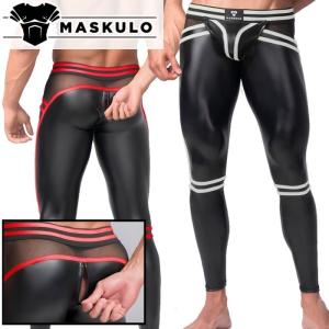 男性用レギンスタイツ メンズ ジッパー レザー風 フェイクレザー ロングスパッツ メンズタイツ Maskulo マスクロ ジッパー Youngero Generation Y.｜mensrunway