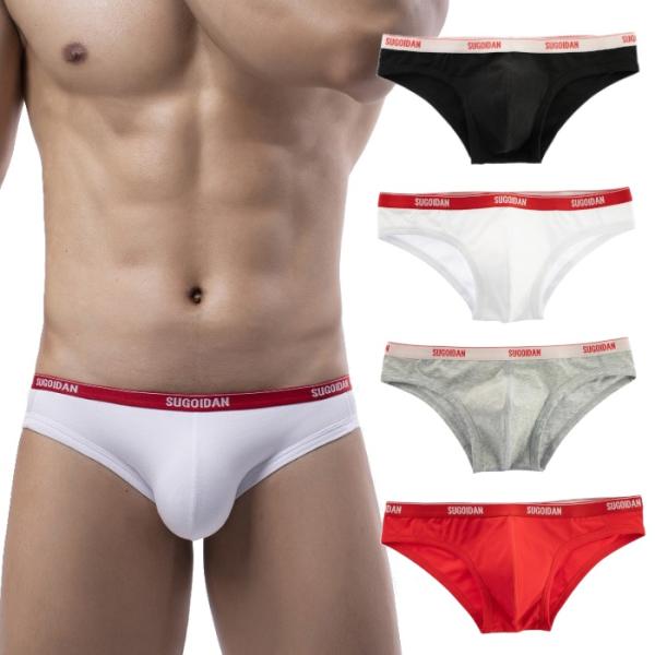 ブリーフパンツ メンズ ローライズブリーフ ビキニパンツ スポーティ 綿・コットン生地 Sugoid...