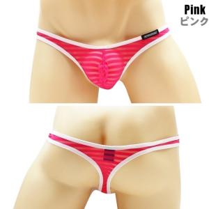 Tバック メンズ シースルー メッシュ ローラ...の詳細画像3