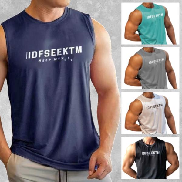 メンズタンクトップ ノースリーブ スポーツウェア ジムウェア カジュアルウェア ルームウェア ウエイ...