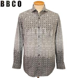 ビビコ オープンシャツ 黒×グレーL・LL 15-1002-01 BBCO｜mensshop288