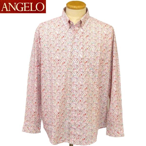 アンジェロ BDオープンシャツ 白×赤LL 21-1101-04 ANGELO
