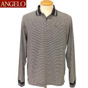 アンジェロ 定番品 長袖ポロシャツ 黒×グレーM・L 25-1804-04 ANGELO｜mensshop288