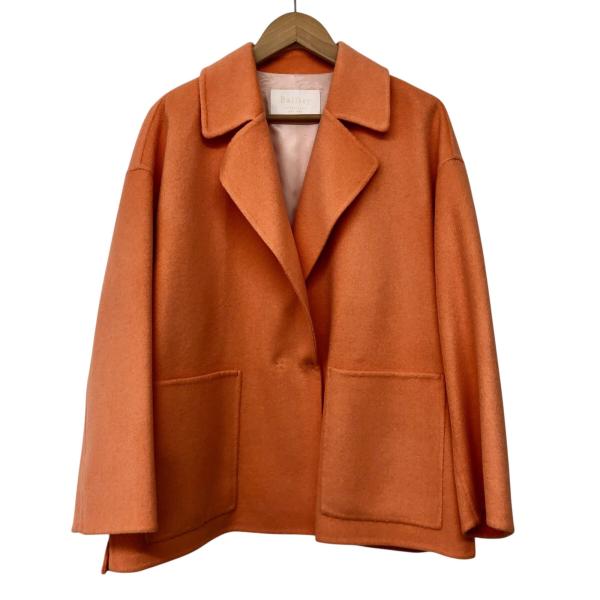 美品/Ballsey TOMORROWLAND/プレミアムウールリバー オープンカラーショートコート...