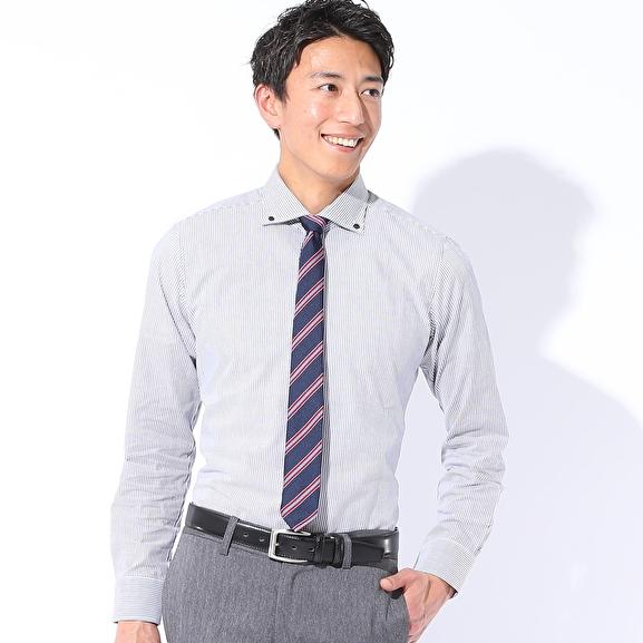 メンズ シャツ 丈短め メンズ春物シャツ ワイシャツ ビジカジ 長袖 ボタンダウンシャツ 春 タック...