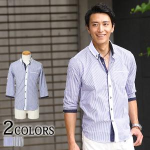 シャツ メンズ ドット ７分袖 ストライプ おしゃれ 30代 40代 50代 メンズスタイル Menz Style 171 Menz Style 通販 Yahoo ショッピング