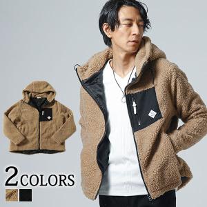 アウター パーカー メンズ ジップアップ  シープボア 長袖 無地 細身 秋 冬 服 30代 40代 50代 メンズスタイル｜menz-style