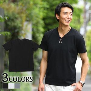 カットソー メンズ 半袖 Vネック Tシャツ 幾何学柄 30代 40代 50代 メンズスタイル