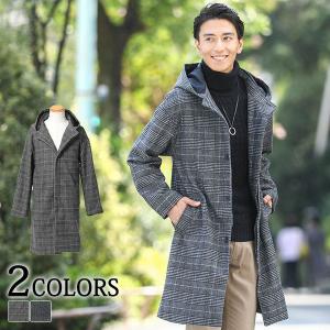 コート メンズ グレンチェック フード ロング メルトン フーデットコート 秋冬 服 30代 40代 50代 61 Menz Style 通販 Yahoo ショッピング