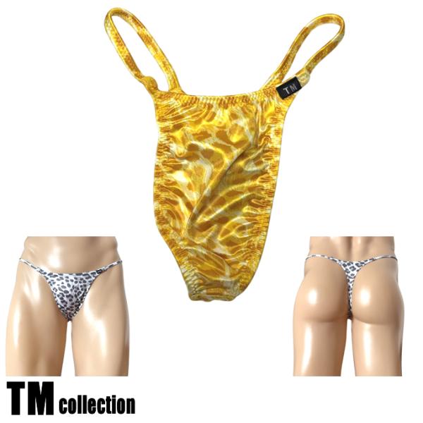 TMコレクション メンズビキニ YKS レオパード サイドストリング シャープ Tバック 33523...