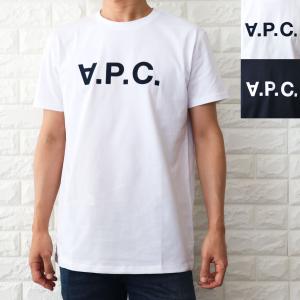 アーペーセー A.P.C. APC Tシャツ メンズ ホワイト ネイビー VPC ロゴ T-SHIRT カットソー 半袖 COBQX