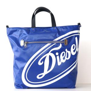 ディーゼル バッグ メンズ ブルー PVC ロゴ トートバッグ ショルダーバッグ DIESEL X0...